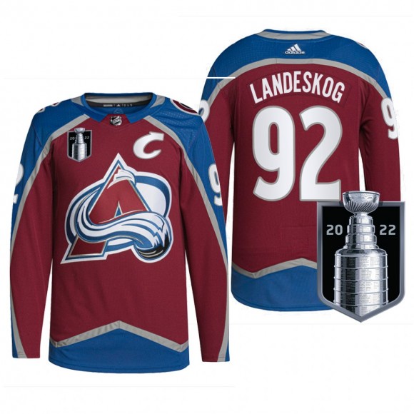 Colorado Avalanche Gabriel Landeskog 2022 Stanley Cup Playoffs Jersey Burgundy Authentic Pro Uniform