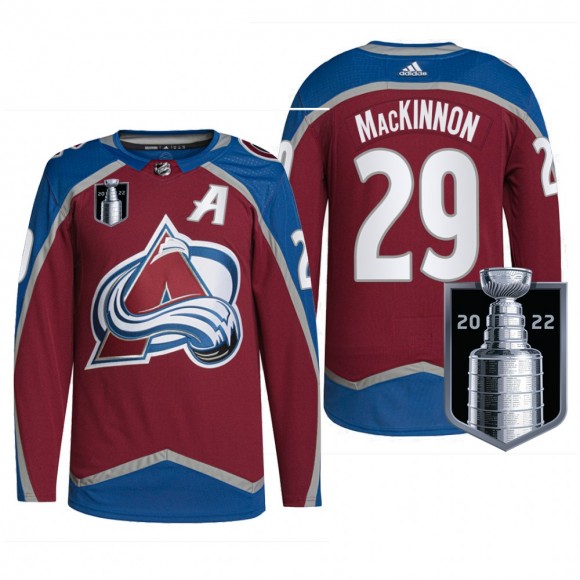 Colorado Avalanche Nathan MacKinnon 2022 Stanley Cup Playoffs Jersey Burgundy Authentic Pro Uniform
