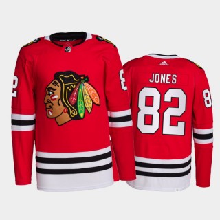 2021-22 Chicago Blackhawks Caleb Jones Primegreen Authentic Jersey Red Home Uniform