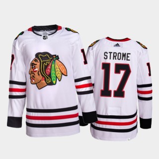 Dylan Strome Chicago Blackhawks Away Jersey 2021-22 White #17 Primegreen Authentic Pro Uniform