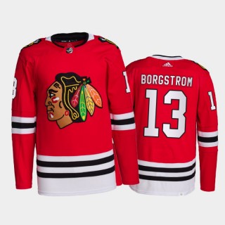 2021-22 Chicago Blackhawks Henrik Borgstrom Primegreen Authentic Jersey Red Home Uniform