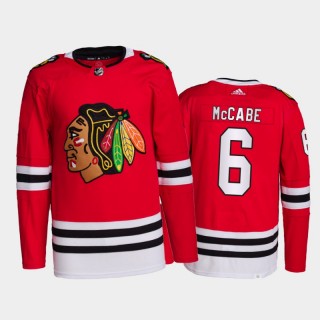 2021-22 Chicago Blackhawks Jake McCabe Primegreen Authentic Jersey Red Home Uniform