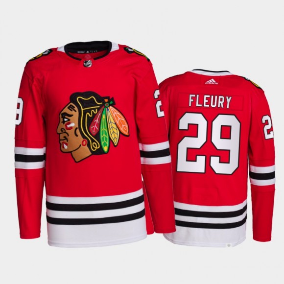 2021-22 Chicago Blackhawks Marc-Andre Fleury Primegreen Authentic Jersey Red Home Uniform