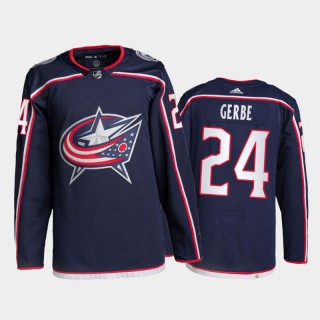 2021-22 Columbus Blue Jackets Nathan Gerbe Pro Authentic Jersey Navy Home Uniform