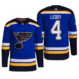 St. Louis Blues 2022 Home Jersey Nick Leddy Blue #4 Primegreen Authentic Pro Uniform