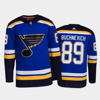 Pavel Buchnevich St. Louis Blues Home Jersey 2021-22 Blue #89 Primegreen Authentic Pro Uniform
