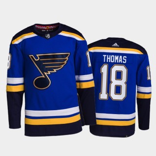 Robert Thomas St. Louis Blues Home Jersey 2021-22 Blue #18 Primegreen Authentic Pro Uniform