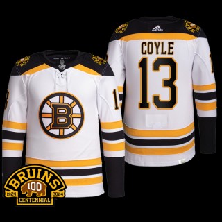 100th Centennial Boston Bruins Charlie Coyle Jersey Authentic Pro White #13 Uniform