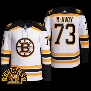 100th Centennial Boston Bruins Charlie McAvoy Jersey Authentic Pro White #73 Uniform