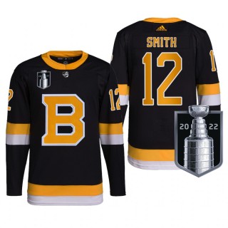 Craig Smith Boston Bruins 2022 Stanley Cup Playoffs Jersey Black #12 Authentic Pro Uniform