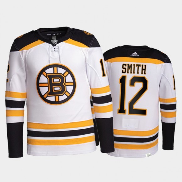 2021-22 Boston Bruins Craig Smith Pro Authentic Jersey White Away Uniform