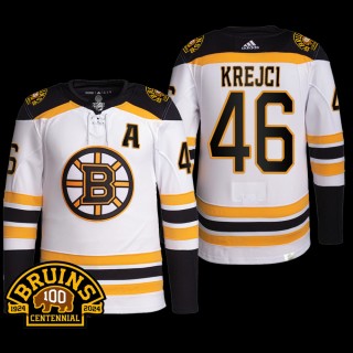 100th Centennial Boston Bruins David Krejci Jersey Authentic Pro White #46 Uniform