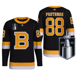 David Pastrnak Boston Bruins 2022 Stanley Cup Playoffs Jersey Black #88 Authentic Pro Uniform