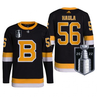 Erik Haula Boston Bruins 2022 Stanley Cup Playoffs Jersey Black #56 Authentic Pro Uniform