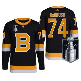 Jake DeBrusk Boston Bruins 2022 Stanley Cup Playoffs Jersey Black #74 Authentic Pro Uniform