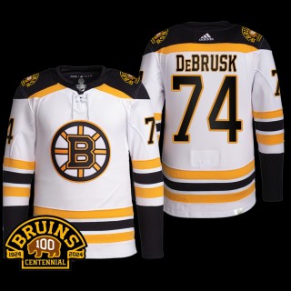 100th Centennial Boston Bruins Jake DeBrusk Jersey Authentic Pro White #74 Uniform