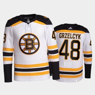 2021-22 Boston Bruins Matt Grzelcyk Pro Authentic Jersey White Away Uniform