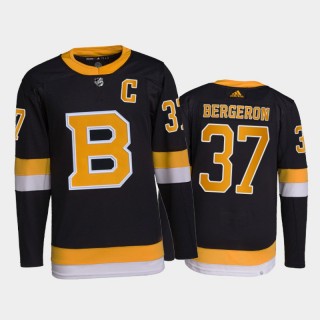 2021-22 Boston Bruins Patrice Bergeron Primegreen Authentic Jersey Black Home Uniform
