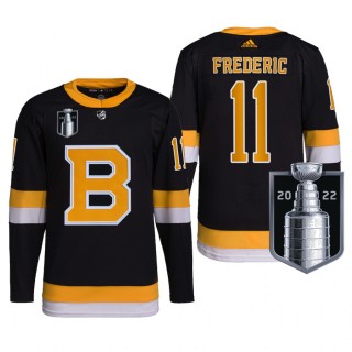 Trent Frederic Boston Bruins 2022 Stanley Cup Playoffs Jersey Black #11 Authentic Pro Uniform