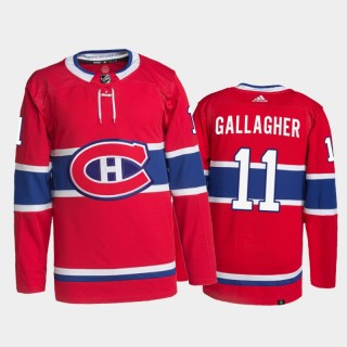 2021-22 Montreal Canadiens Brendan Gallagher Home Jersey Red Primegreen Authentic Pro Uniform