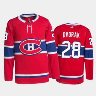 2021-22 Montreal Canadiens Christian Dvorak Home Jersey Red Primegreen Authentic Pro Uniform