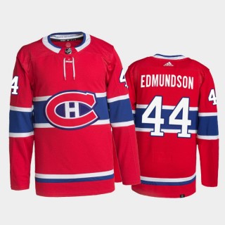 2021-22 Montreal Canadiens Joel Edmundson Home Jersey Red Primegreen Authentic Pro Uniform