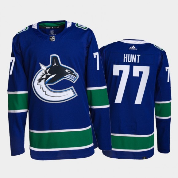 2021-22 Vancouver Canucks Brad Hunt Primegreen Authentic Jersey Blue Home Uniform