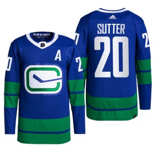 Vancouver Canucks 2022 Alternate Jersey Brandon Sutter Blue #20 Primegreen Authentic Pro Uniform