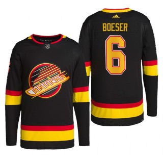 Brock Boeser Vancouver Canucks Retro Jersey 2022 Black #6 Primegreen Authentic Pro Uniform