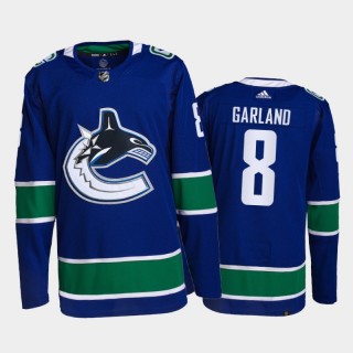 2021-22 Vancouver Canucks Conor Garland Primegreen Authentic Jersey Blue Home Uniform