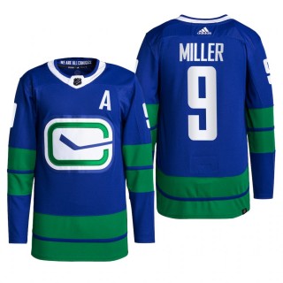 Vancouver Canucks 2022 Alternate Jersey J.T. Miller Blue #9 Primegreen Authentic Pro Uniform