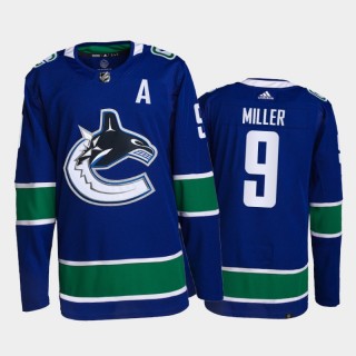 2021-22 Vancouver Canucks J.T. Miller Primegreen Authentic Jersey Blue Home Uniform