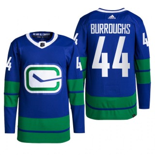 Vancouver Canucks 2022 Alternate Jersey Kyle Burroughs Blue #44 Primegreen Authentic Pro Uniform