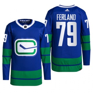 Vancouver Canucks 2022 Alternate Jersey Micheal Ferland Blue #79 Primegreen Authentic Pro Uniform