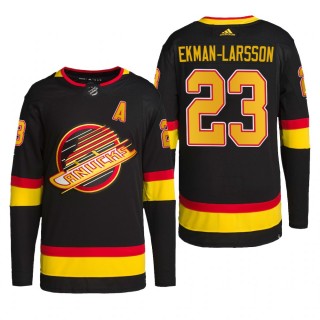Oliver Ekman-Larsson Vancouver Canucks Retro Jersey 2022 Black #23 Primegreen Authentic Pro Uniform
