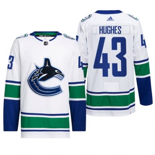 Quinn Hughes Vancouver Canucks Away Jersey 2022 White #43 Primegreen Authentic Pro Uniform