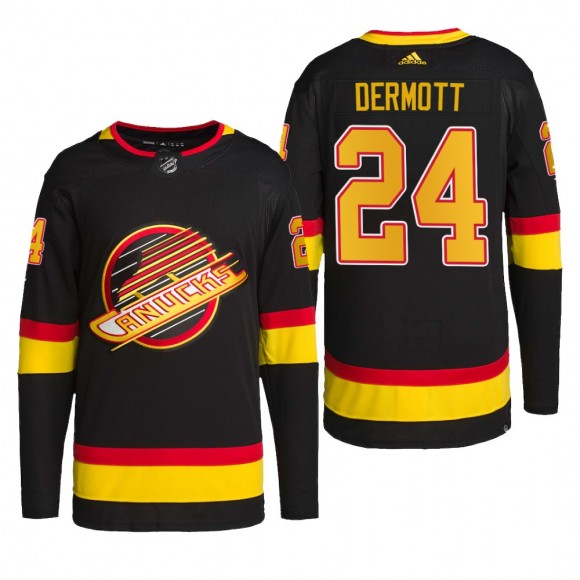 Vancouver Canucks 2022 Retro Jersey Travis Dermott Black #24 Primegreen Authentic Pro Uniform