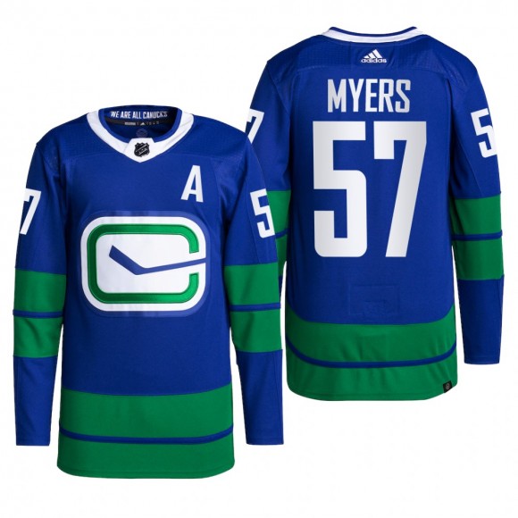 Vancouver Canucks 2022 Alternate Jersey Tyler Myers Blue #57 Primegreen Authentic Pro Uniform