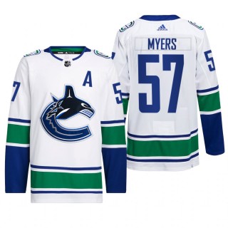 Tyler Myers Vancouver Canucks Away Jersey 2022 White #57 Primegreen Authentic Pro Uniform