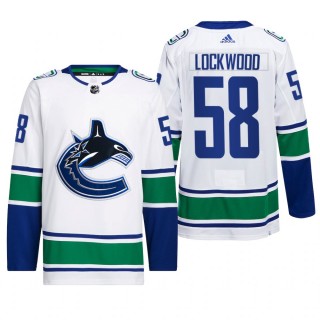 Will Lockwood Vancouver Canucks Away Jersey 2022 White #58 Primegreen Authentic Pro Uniform
