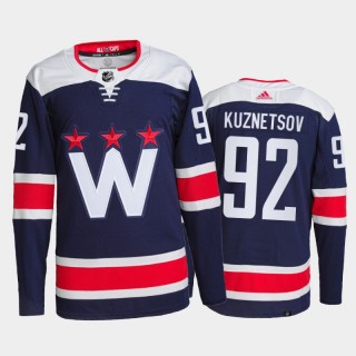 2021-22 Washington Capitals Evgeny Kuznetsov Alternate Jersey Navy Primegreen Authentic Pro Uniform