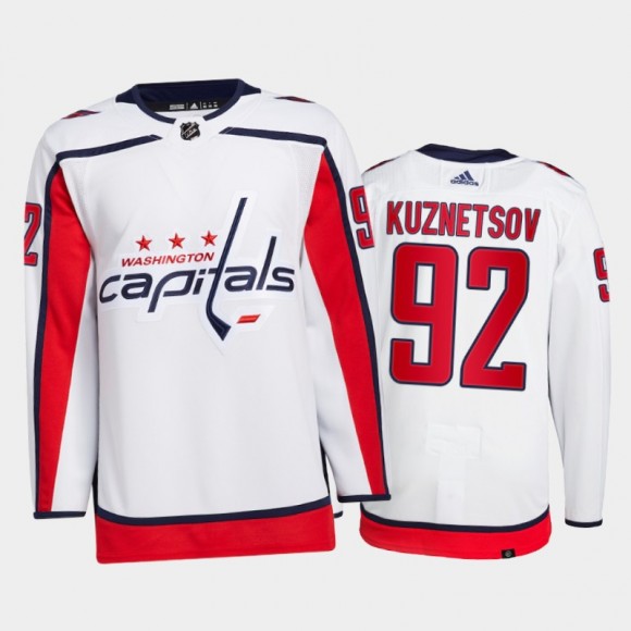2021-22 Capitals Evgeny Kuznetsov Primegreen Authentic Pro White Jersey