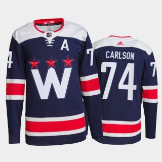 2021-22 Washington Capitals John Carlson Alternate Jersey Navy Primegreen Authentic Pro Uniform