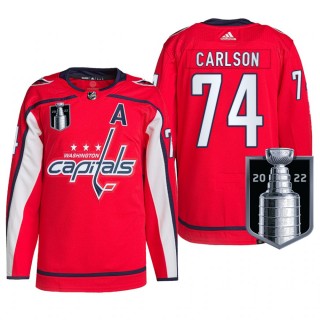 John Carlson Washington Capitals 2022 Stanley Cup Playoffs Jersey Red #74 Authentic Pro Uniform