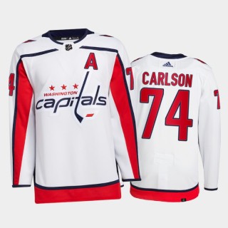 2021-22 Capitals John Carlson Primegreen Authentic Pro White Jersey