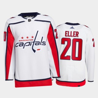 2021-22 Capitals Lars Eller Primegreen Authentic Pro White Jersey