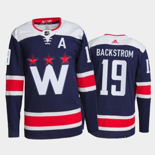 2021-22 Washington Capitals Nicklas Backstrom Alternate Jersey Navy Primegreen Authentic Pro Uniform
