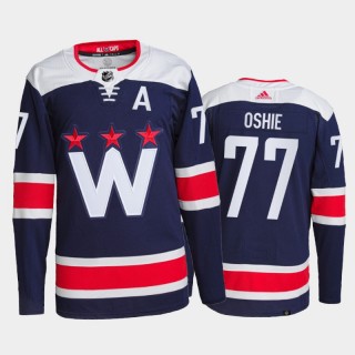 2021-22 Washington Capitals T.J. Oshie Alternate Jersey Navy Primegreen Authentic Pro Uniform