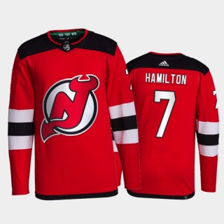 2021-22 New Jersey Devils Dougie Hamilton Primegreen Authentic Jersey Red Home Uniform
