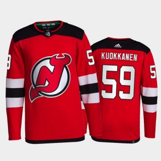 2021-22 New Jersey Devils Janne Kuokkanen Primegreen Authentic Jersey Red Home Uniform